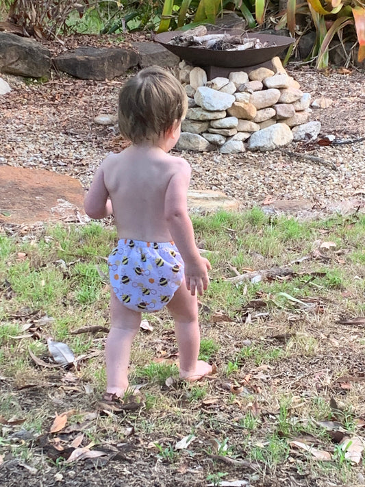 Bees Swim Nappy on toddler - Sola Baby Boutique